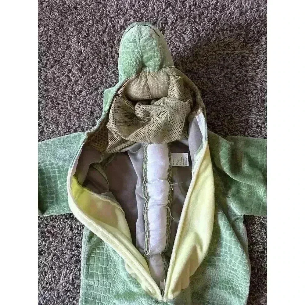 Kids Green Yellow Plush Dinosaur Body Costume Dress Up Size Small 44 in